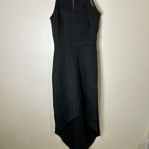 Sweet Storm Black midi dress with asymmetrical hem and open back Size small